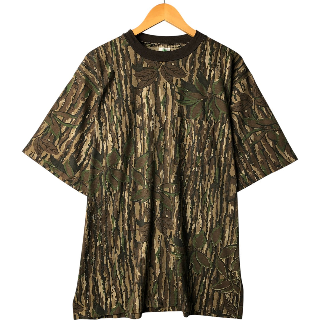 90'S Red Head Realtree Camo Pocket T-Shirt, Made in USA, Men's Size XL, Vintage cotton Khaki type Vintage Second Hand