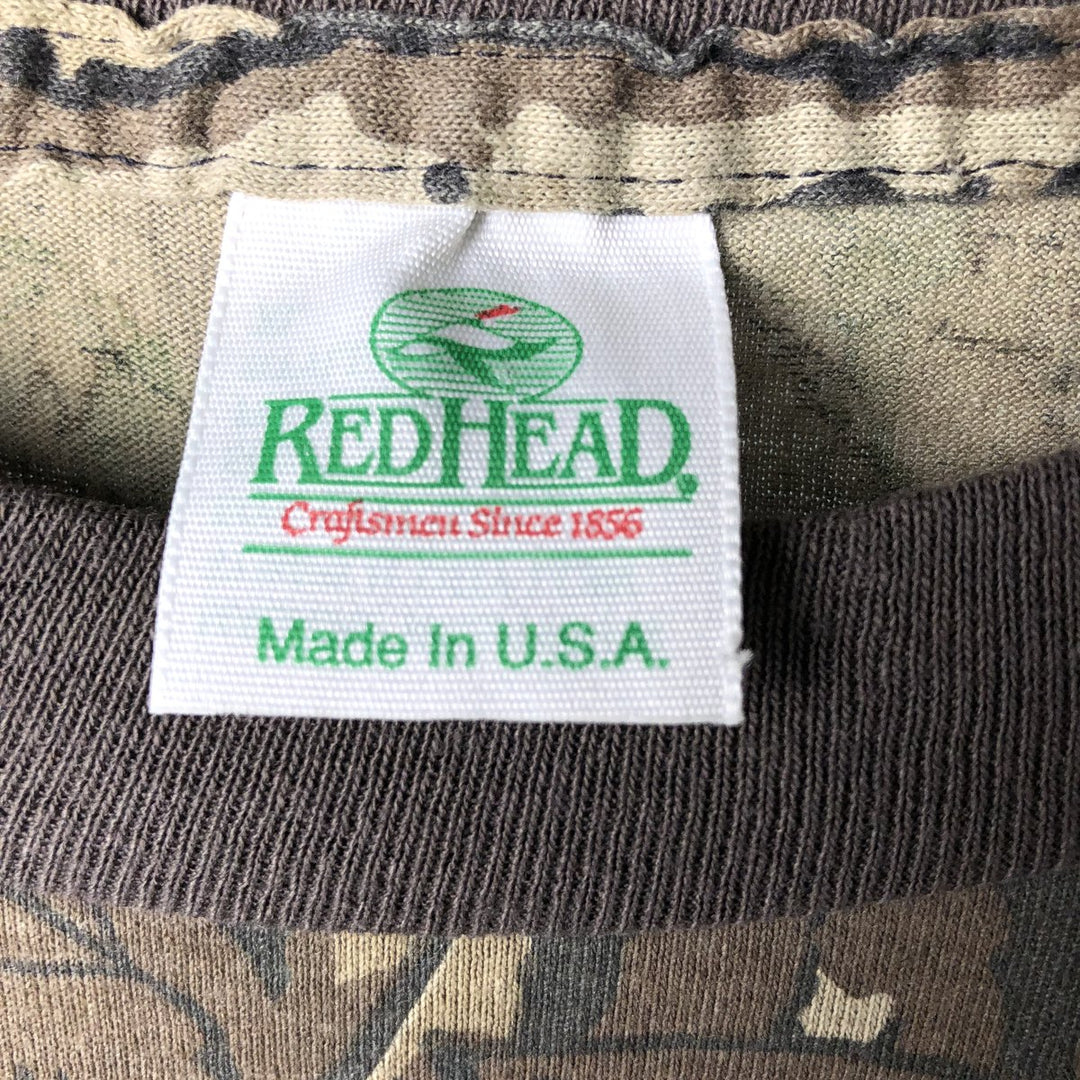 90'S Red Head Realtree Camo Pocket T-Shirt, Made in USA, Men's Size XL, Vintage cotton Khaki type Vintage Second Hand