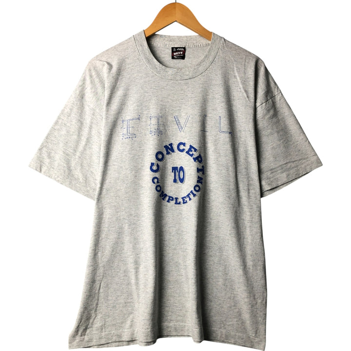 90'S Fruit of the Loom College T-shirt, Made in USA, Men's XL, Vintage cotton gray type Vintage Second Hand