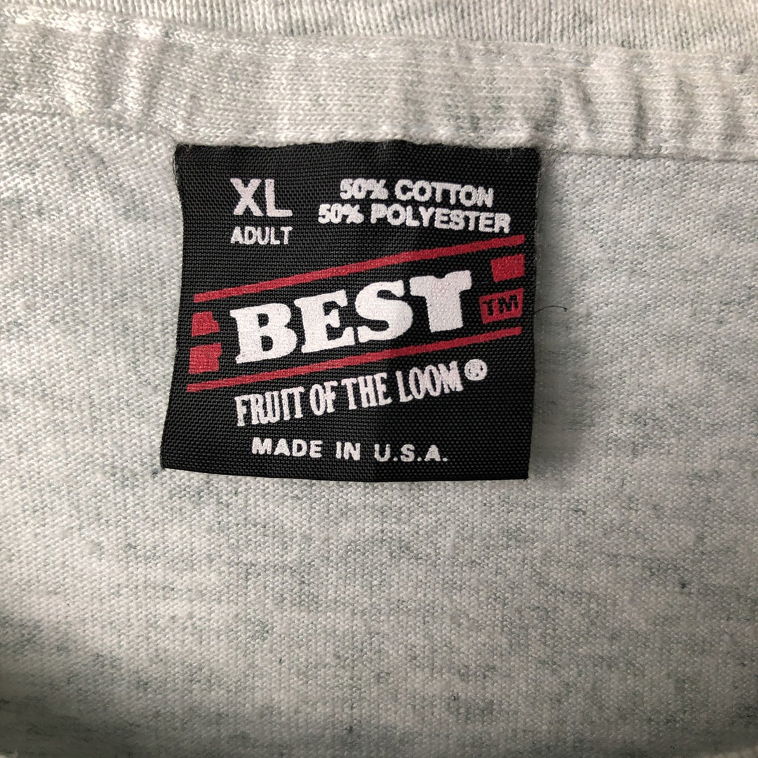 90'S Fruit of the Loom College T-shirt, Made in USA, Men's XL, Vintage cotton gray type Vintage Second Hand