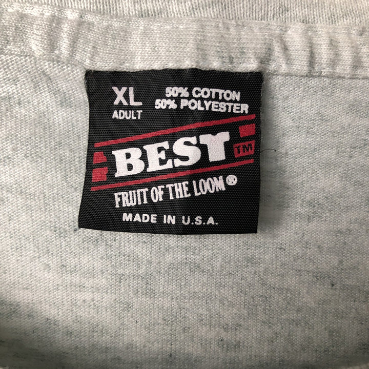 90'S Fruit of the Loom College T-shirt, Made in USA, Men's XL, Vintage cotton gray type Vintage Second Hand