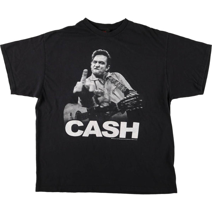 00's ZION JOHNNY CASH Johnny Cash Band T-Shirt Band T Made in USA Men's XL cotton black type Vintage Second Hand