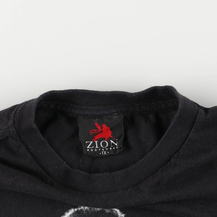 00's ZION JOHNNY CASH Johnny Cash Band T-Shirt Band T Made in USA Men's XL cotton black type Vintage Second Hand