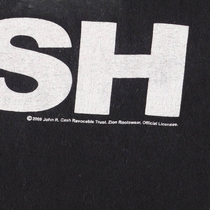 00's ZION JOHNNY CASH Johnny Cash Band T-Shirt Band T Made in USA Men's XL cotton black type Vintage Second Hand