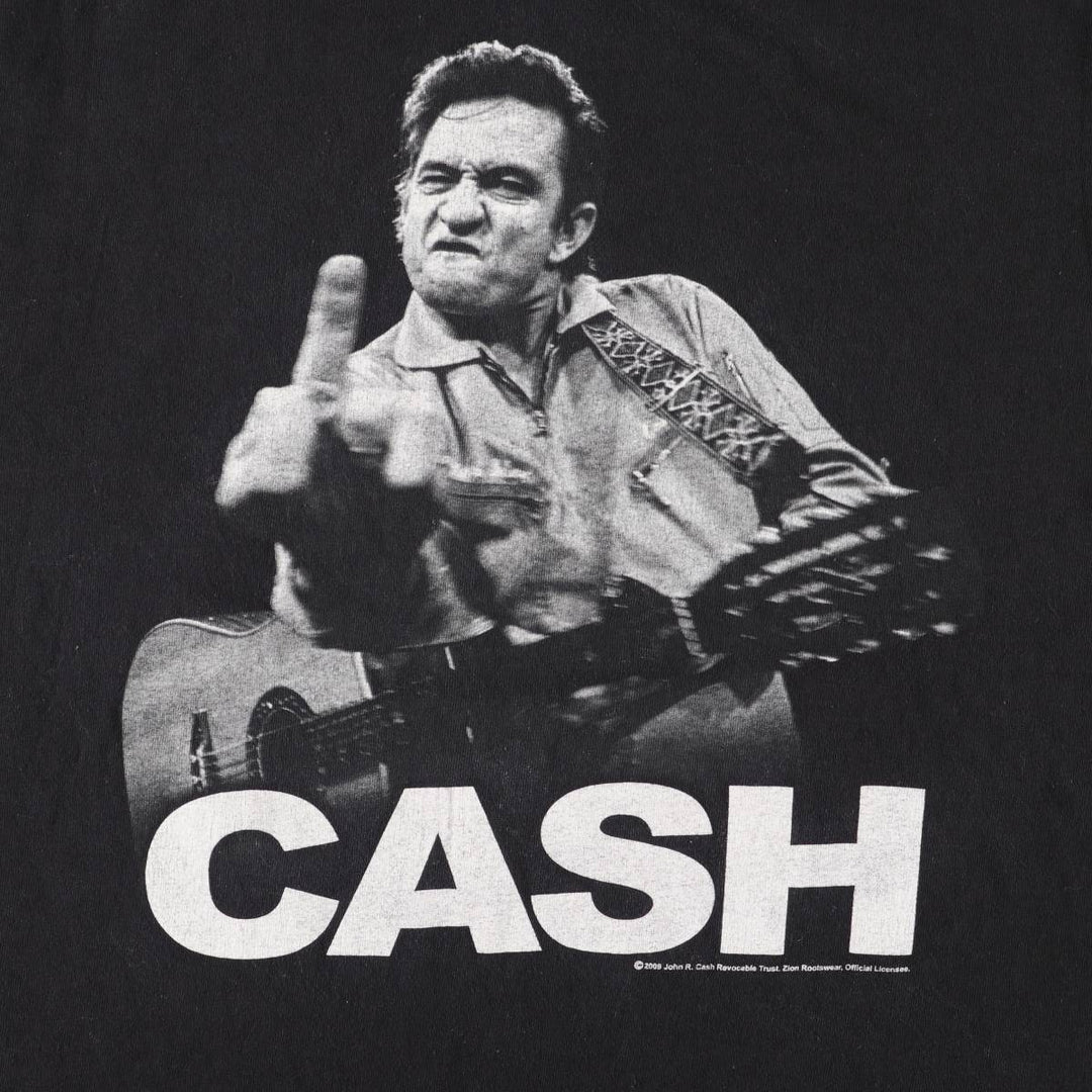 00's ZION JOHNNY CASH Johnny Cash Band T-Shirt Band T Made in USA Men's XL cotton black type Vintage Second Hand