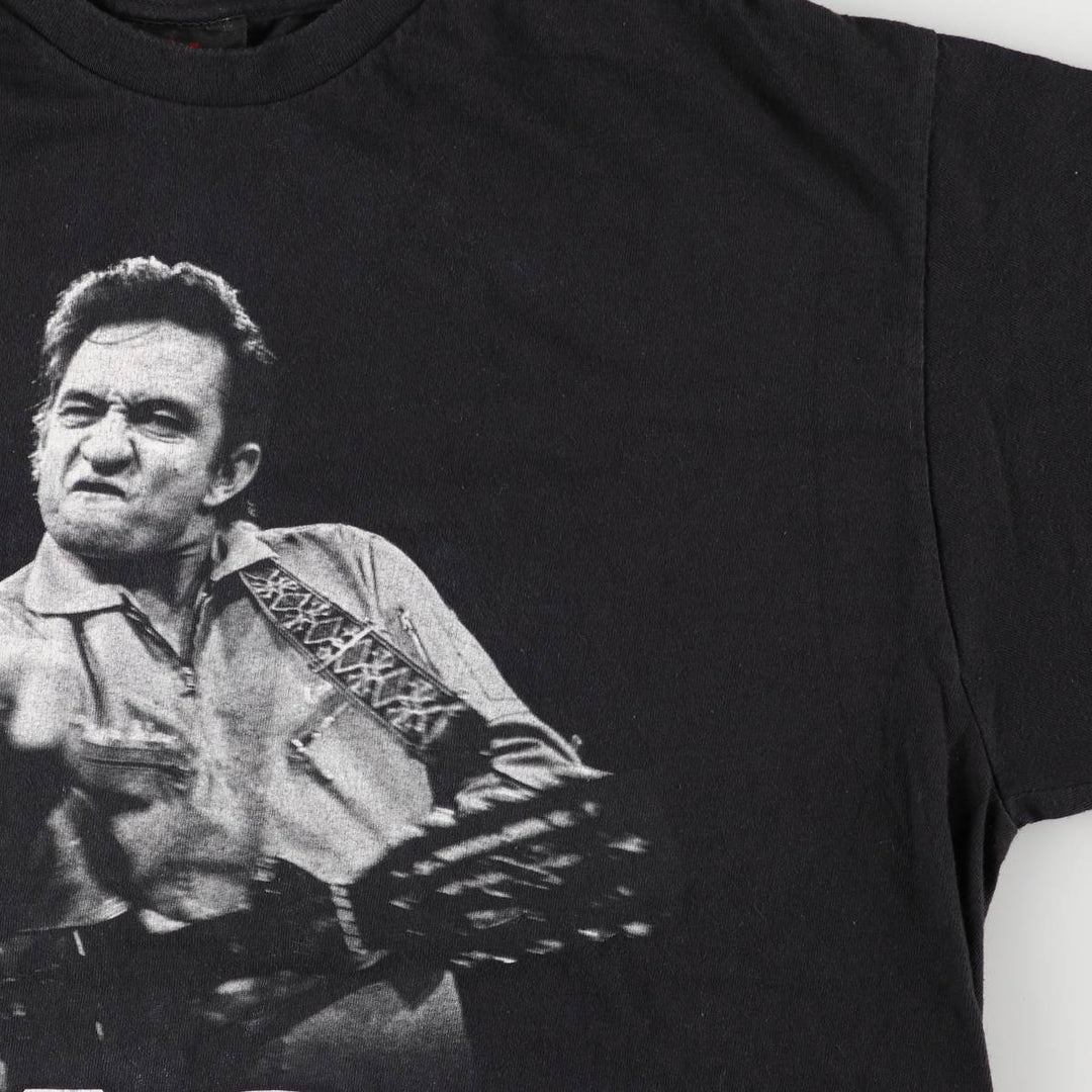 00's ZION JOHNNY CASH Johnny Cash Band T-Shirt Band T Made in USA Men's XL cotton black type Vintage Second Hand