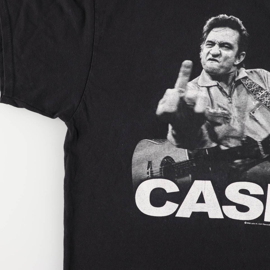 00's ZION JOHNNY CASH Johnny Cash Band T-Shirt Band T Made in USA Men's XL cotton black type Vintage Second Hand