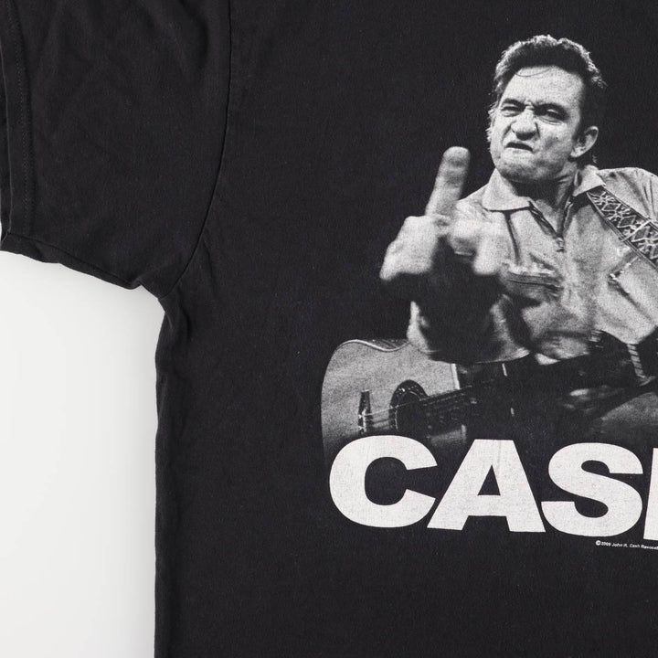 00's ZION JOHNNY CASH Johnny Cash Band T-Shirt Band T Made in USA Men's XL cotton black type Vintage Second Hand