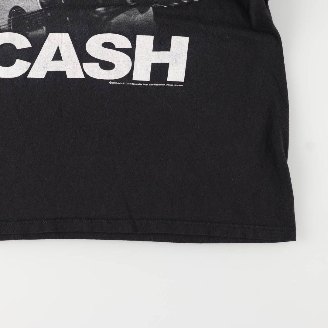 00's ZION JOHNNY CASH Johnny Cash Band T-Shirt Band T Made in USA Men's XL cotton black type Vintage Second Hand