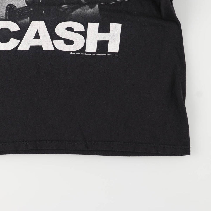 00's ZION JOHNNY CASH Johnny Cash Band T-Shirt Band T Made in USA Men's XL cotton black type Vintage Second Hand