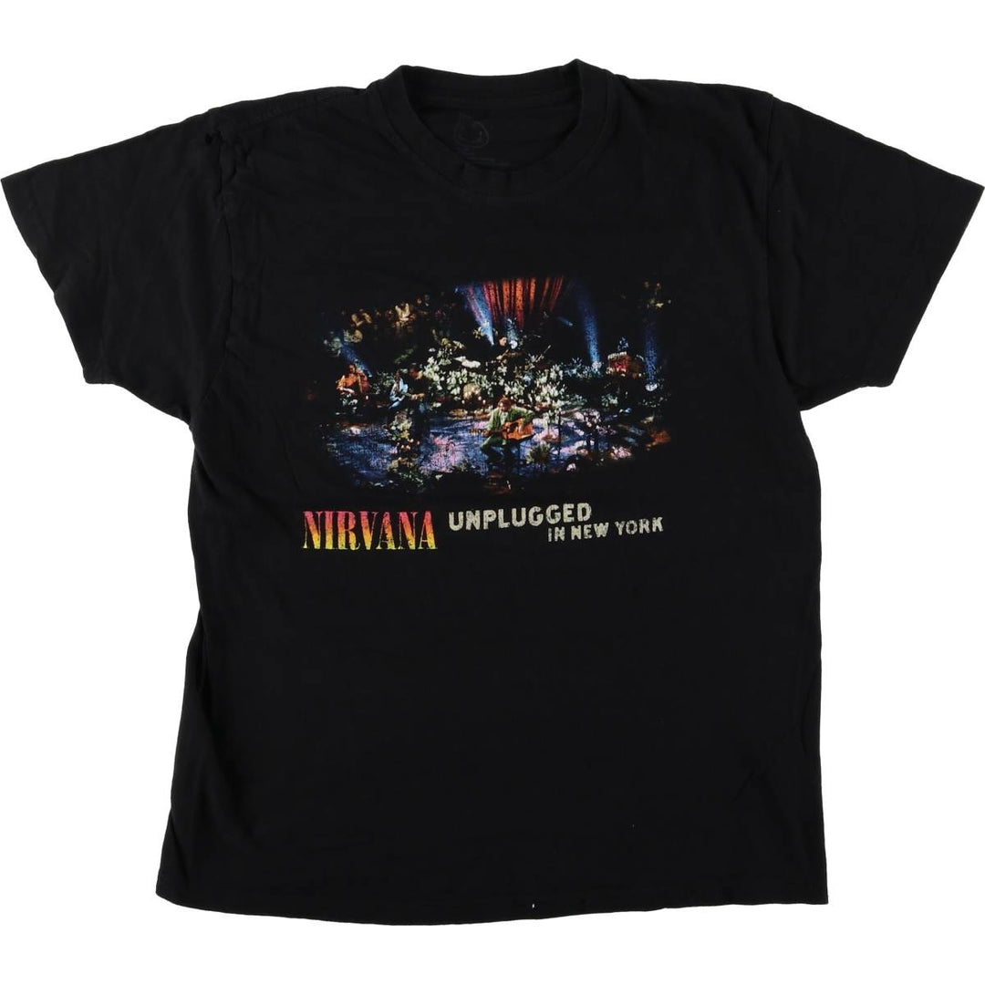 NIRVANA Nirvana Band T-shirt, Band T, Men's M size cotton black type Vintage Second Hand