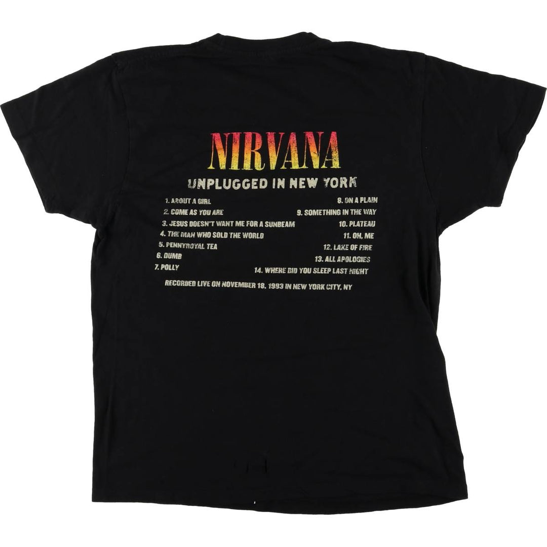 NIRVANA Nirvana Band T-shirt, Band T, Men's M size cotton black type Vintage Second Hand