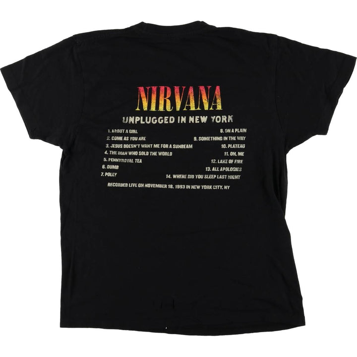 NIRVANA Nirvana Band T-shirt, Band T, Men's M size cotton black type Vintage Second Hand