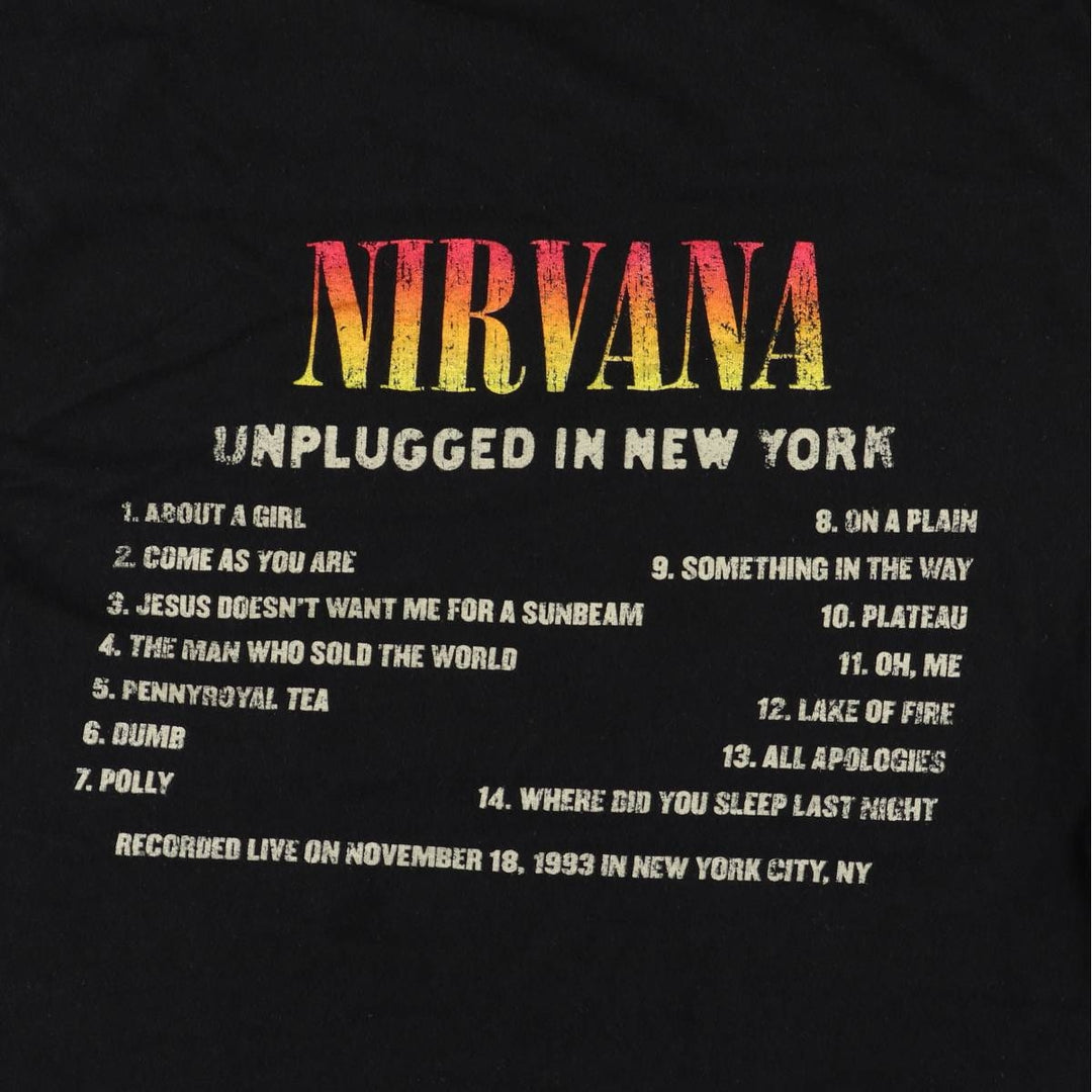 NIRVANA Nirvana Band T-shirt, Band T, Men's M size cotton black type Vintage Second Hand