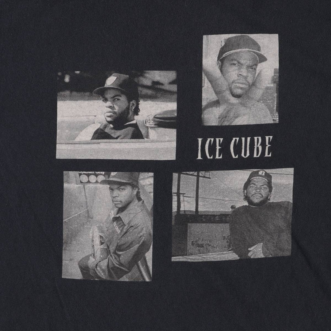 ICE CUBE Rap T-shirt, Men's XL size unclear black type Vintage Second Hand