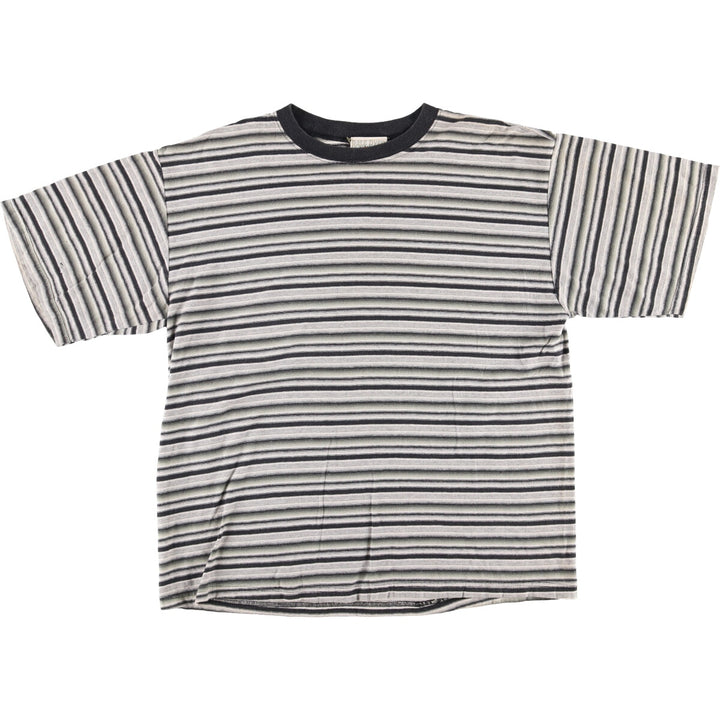 90'S Bale Dyed Originals Striped T-shirt Made in USA Men's Size L Vintage cotton gray type Vintage Second Hand
