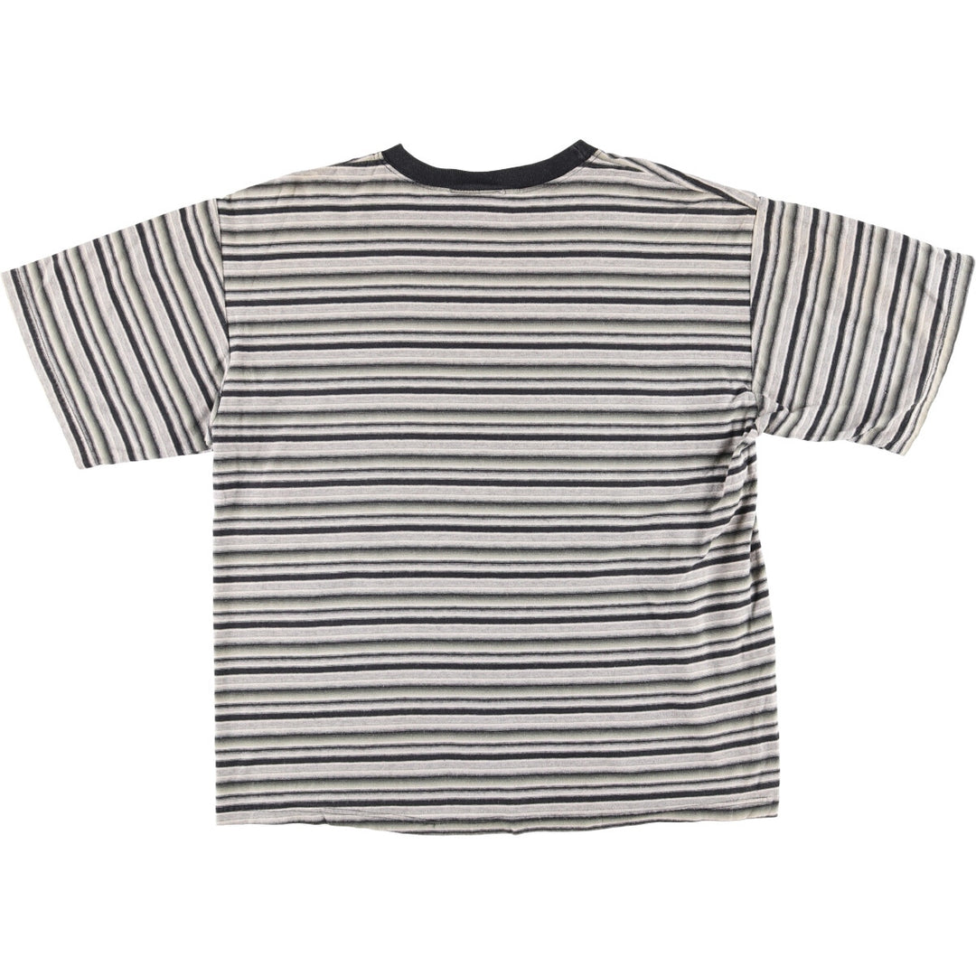 90'S Bale Dyed Originals Striped T-shirt Made in USA Men's Size L Vintage cotton gray type Vintage Second Hand