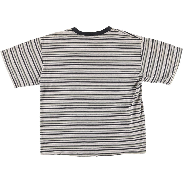 90'S Bale Dyed Originals Striped T-shirt Made in USA Men's Size L Vintage cotton gray type Vintage Second Hand