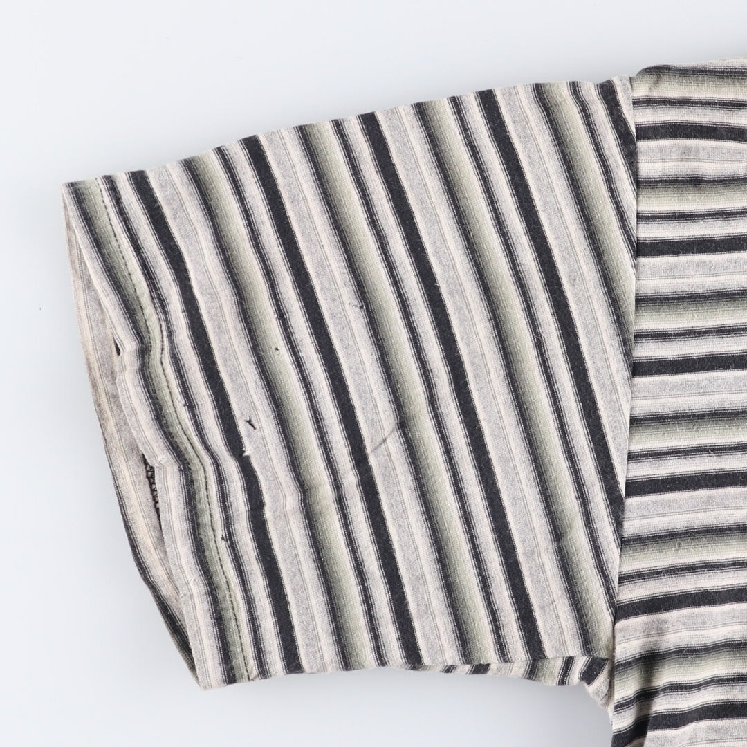 90'S Bale Dyed Originals Striped T-shirt Made in USA Men's Size L Vintage cotton gray type Vintage Second Hand