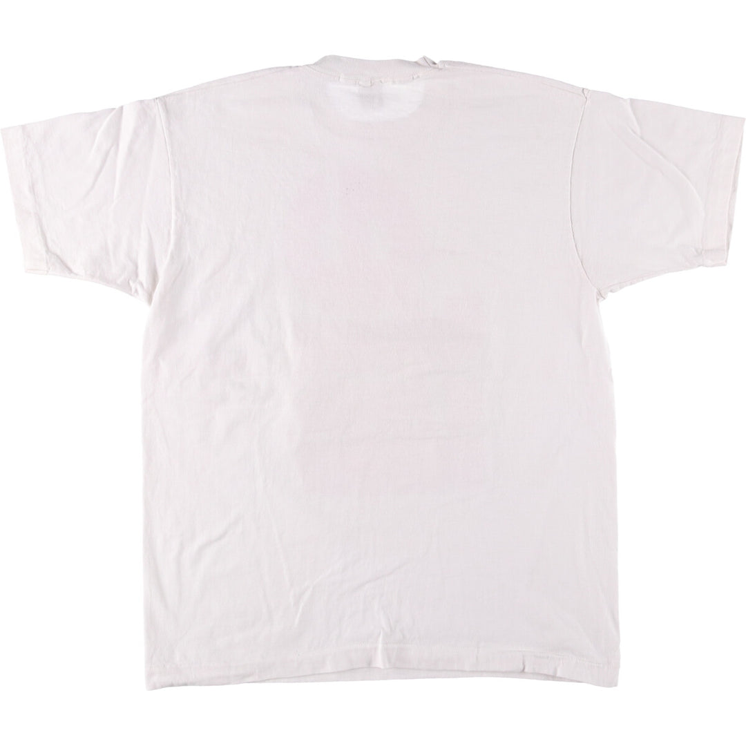 90'S Fruit of the Loom printed T-shirt, made in the USA, men's XL size, vintage cotton white type Vintage Second Hand