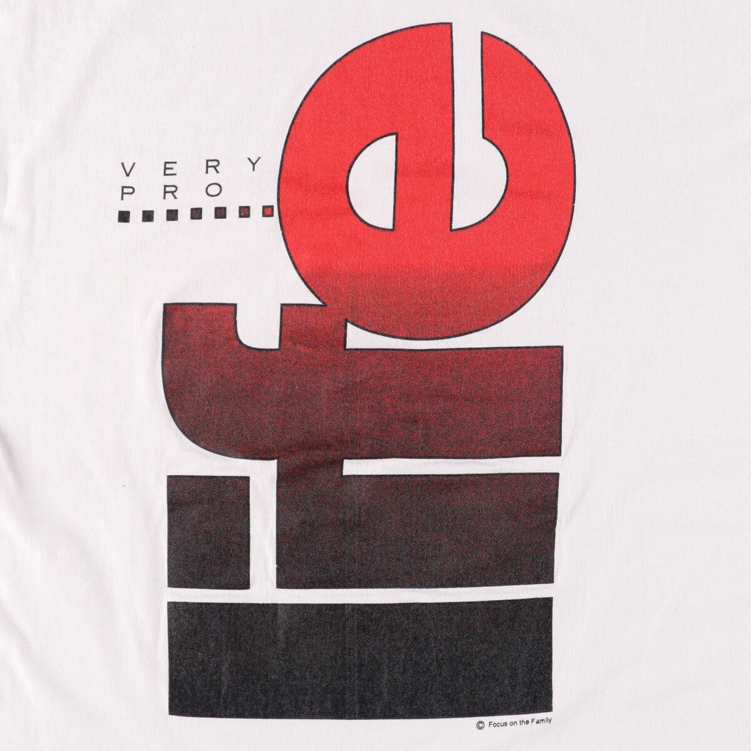 90'S Fruit of the Loom printed T-shirt, made in the USA, men's XL size, vintage cotton white type Vintage Second Hand