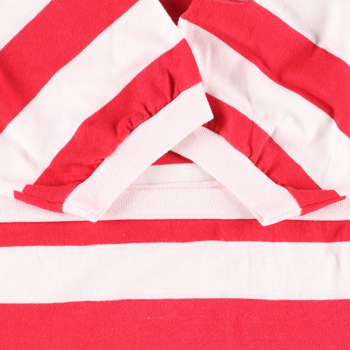 TAKE NINE Striped T-shirt Made in USA Men's M size polyester white type Vintage Second Hand