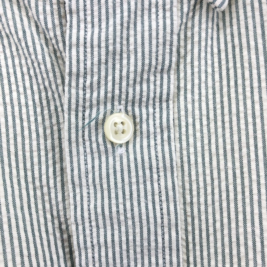 Ralph Lauren BLAKE Seersucker Short Sleeve Button Down Striped Shirt Men's XL cotton green type Vintage Second Hand