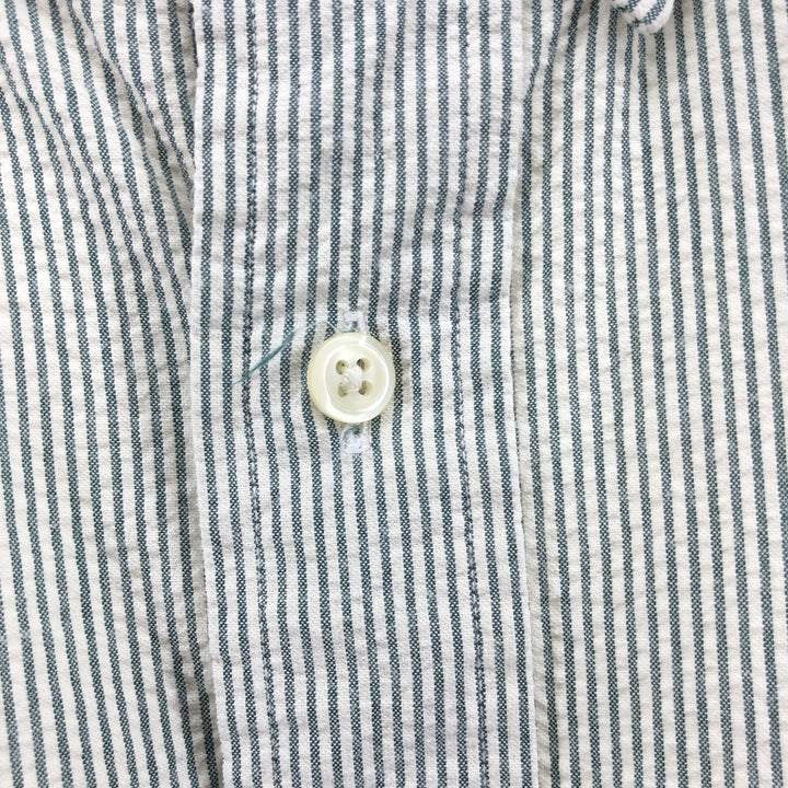 Ralph Lauren BLAKE Seersucker Short Sleeve Button Down Striped Shirt Men's XL cotton green type Vintage Second Hand