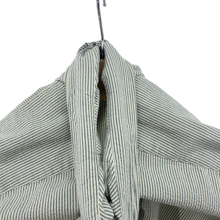 Ralph Lauren BLAKE Seersucker Short Sleeve Button Down Striped Shirt Men's XL cotton green type Vintage Second Hand
