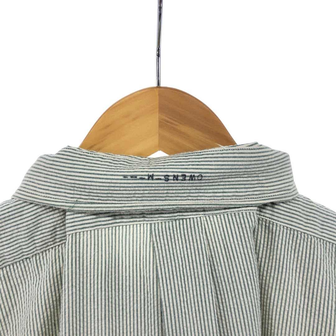 Ralph Lauren BLAKE Seersucker Short Sleeve Button Down Striped Shirt Men's XL cotton green type Vintage Second Hand