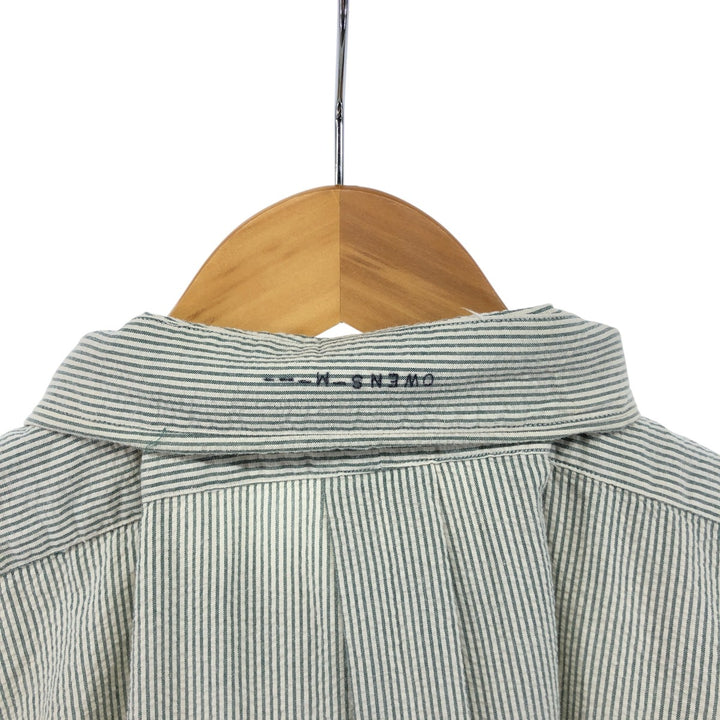 Ralph Lauren BLAKE Seersucker Short Sleeve Button Down Striped Shirt Men's XL cotton green type Vintage Second Hand