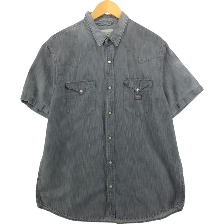 Ralph Lauren DENIM AND SUPPLY Short Sleeve Western Shirt Men's XL cotton Charcoal Vintage Second Hand