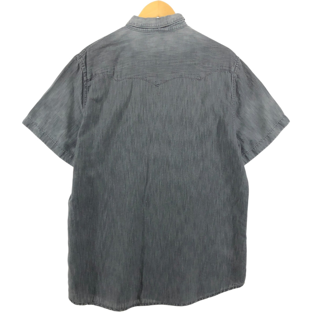 Ralph Lauren DENIM AND SUPPLY Short Sleeve Western Shirt Men's XL cotton Charcoal Vintage Second Hand