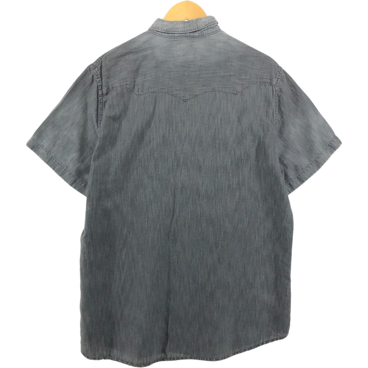 Ralph Lauren DENIM AND SUPPLY Short Sleeve Western Shirt Men's XL cotton Charcoal Vintage Second Hand