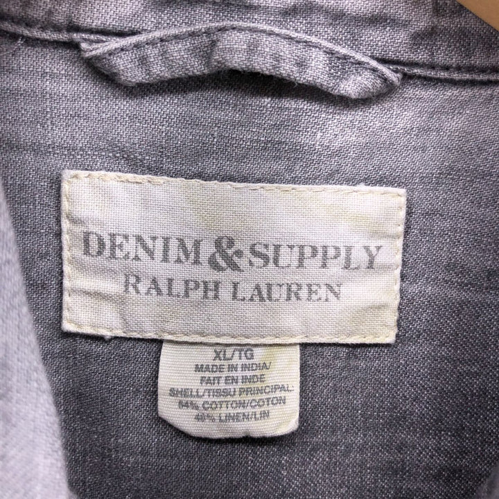 Ralph Lauren DENIM AND SUPPLY Short Sleeve Western Shirt Men's XL cotton Charcoal Vintage Second Hand