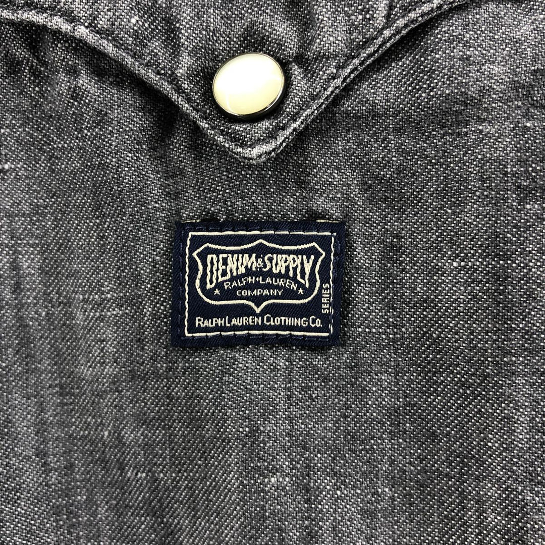 Ralph Lauren DENIM AND SUPPLY Short Sleeve Western Shirt Men's XL cotton Charcoal Vintage Second Hand