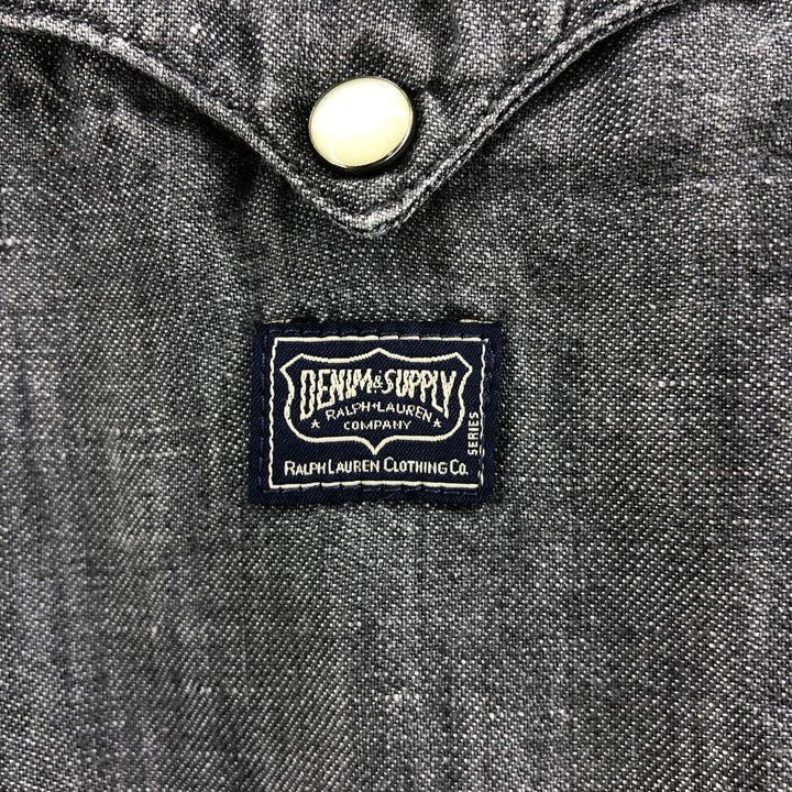 Ralph Lauren DENIM AND SUPPLY Short Sleeve Western Shirt Men's XL cotton Charcoal Vintage Second Hand