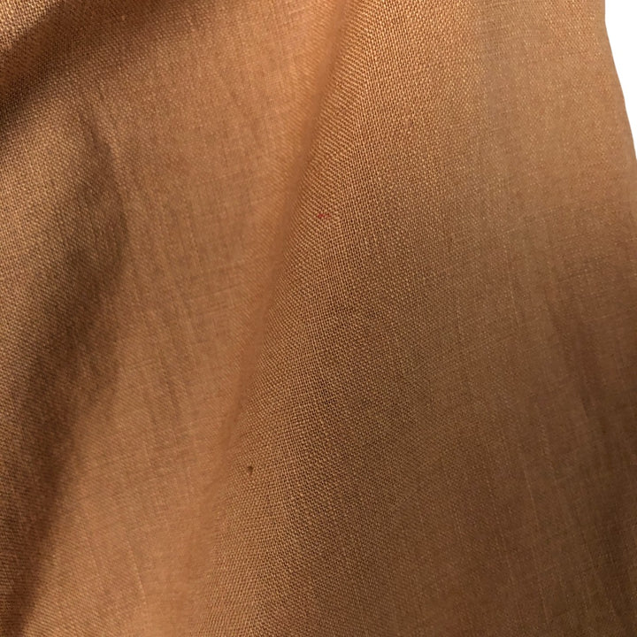 BRUNO Short Sleeve Open Collar Linen Shirt, Box Shirt, Men's Size M linen brown type Vintage Second Hand