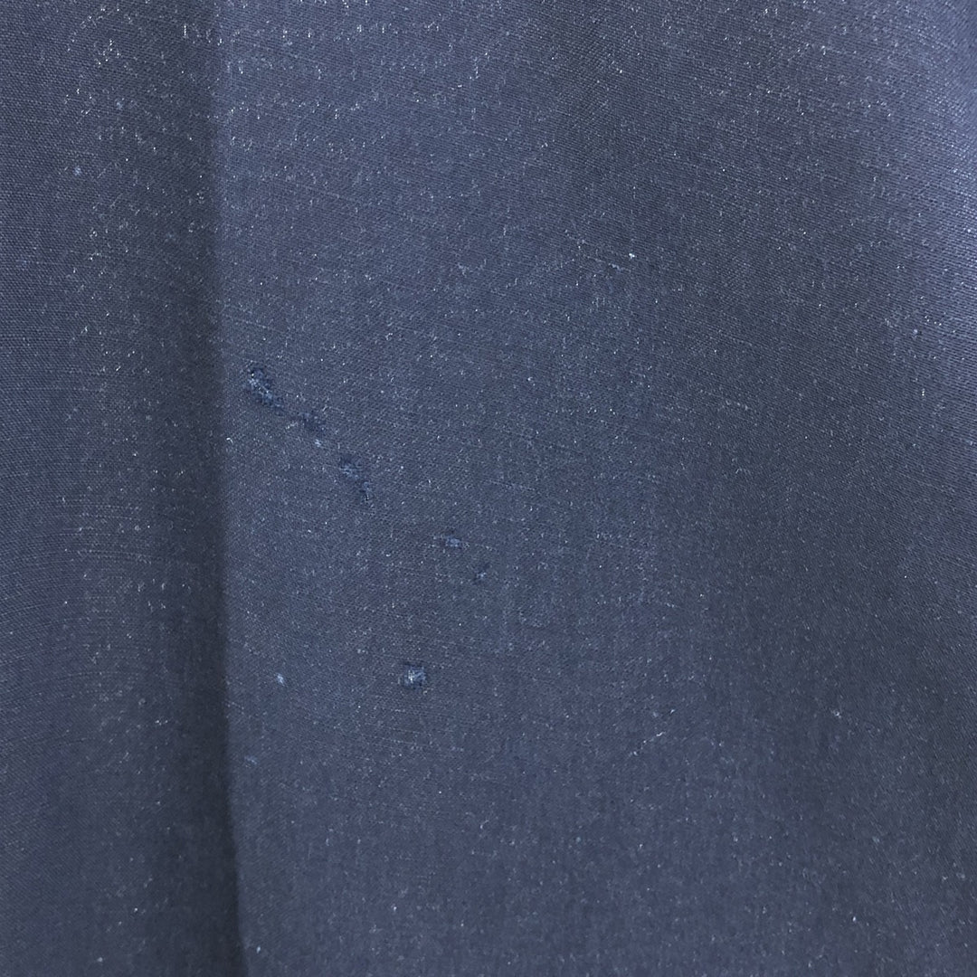 00s~ NAUTICA Short Sleeve Linen Shirt, Box Shirt, Men's XL Size linen navy blue type Vintage Second Hand