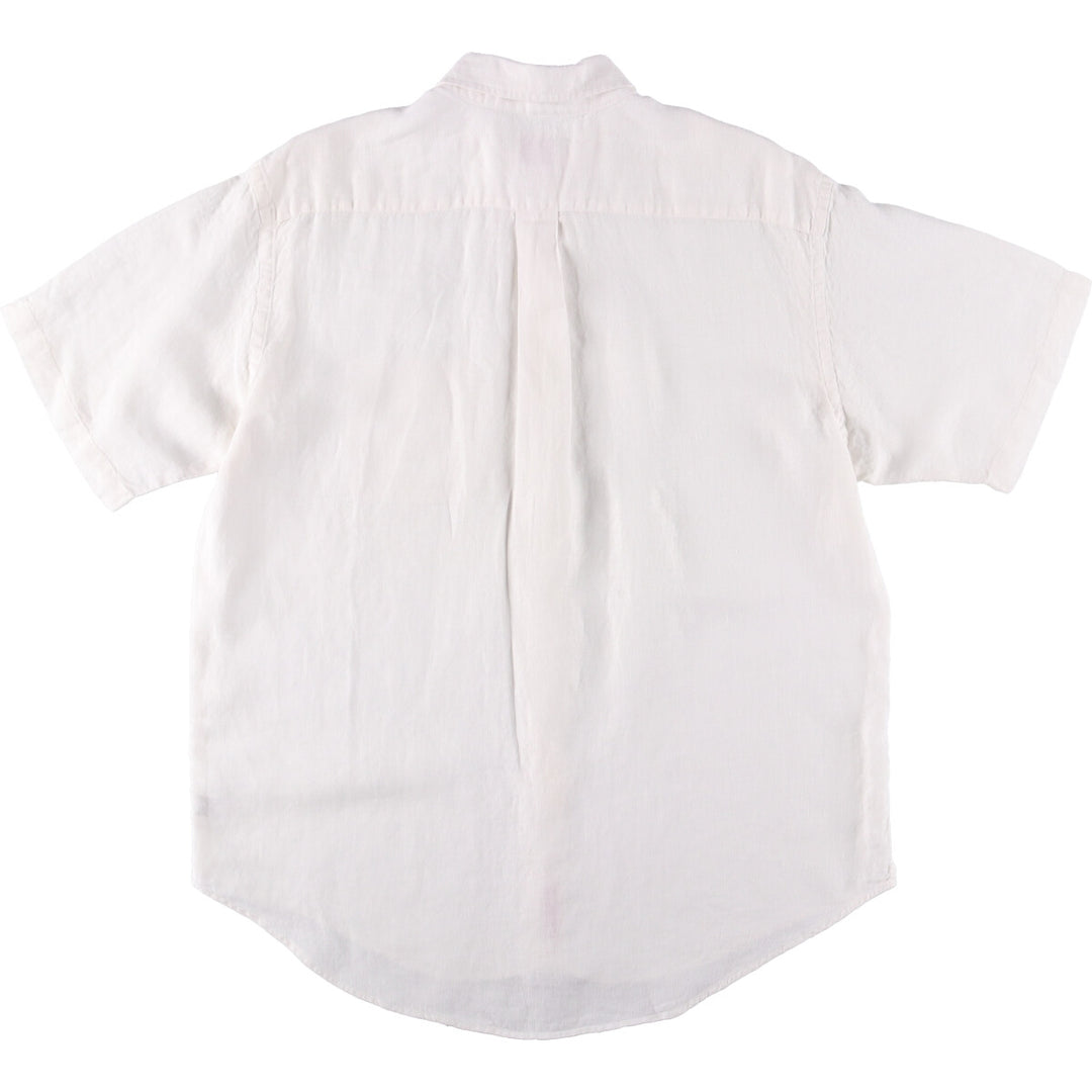 Brooks Brothers 346 short sleeve linen button-down shirt, men's size L linen white type Vintage Second Hand