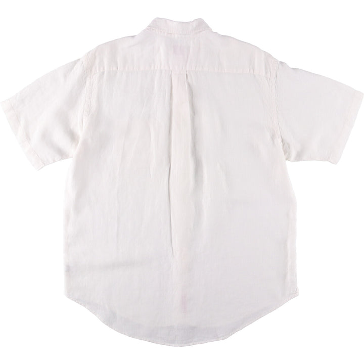 Brooks Brothers 346 short sleeve linen button-down shirt, men's size L linen white type Vintage Second Hand