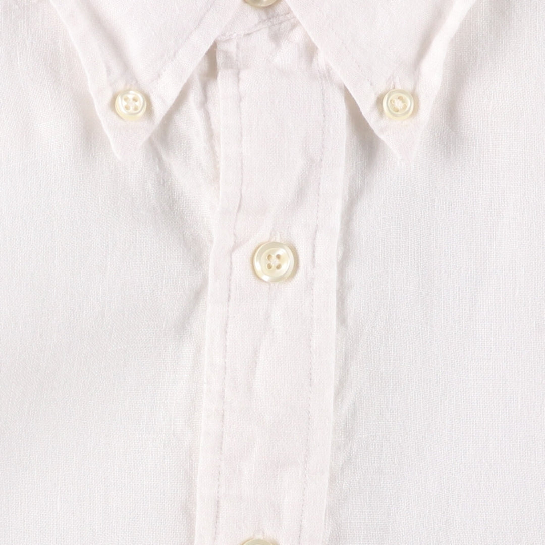 Brooks Brothers 346 short sleeve linen button-down shirt, men's size L linen white type Vintage Second Hand