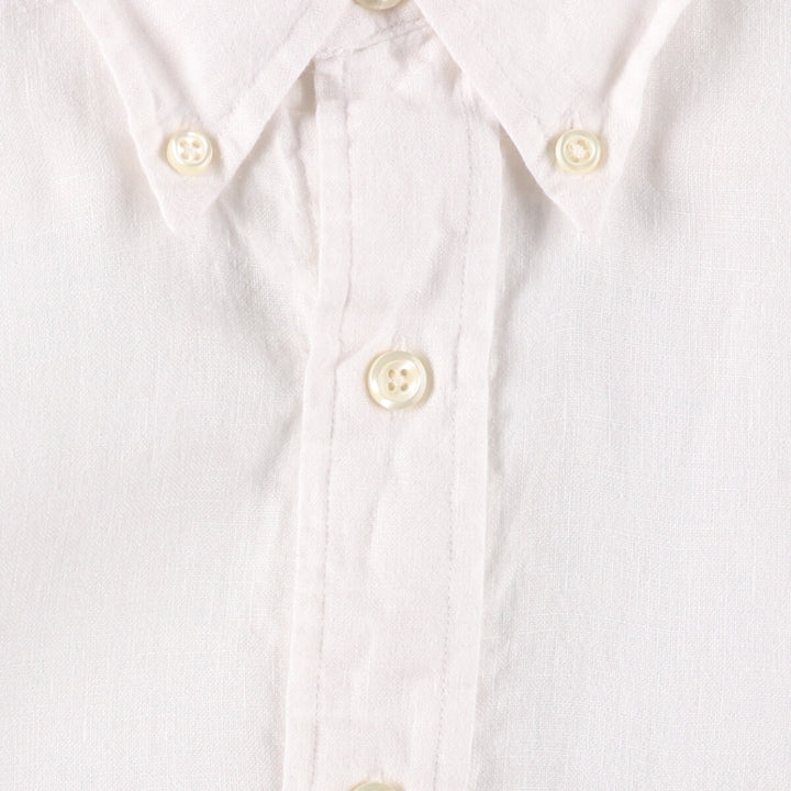 Brooks Brothers 346 short sleeve linen button-down shirt, men's size L linen white type Vintage Second Hand