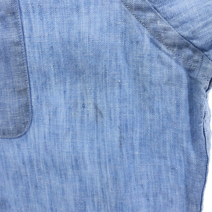 Brooks Brothers 1818 short sleeve linen button-down shirt, men's size L linen Blue type light blue Vintage Second Hand