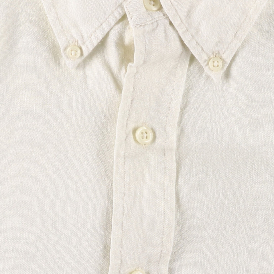 Ralph Lauren BLAIRE short sleeve linen button down shirt, men's XL size linen unbleached Vintage Second Hand