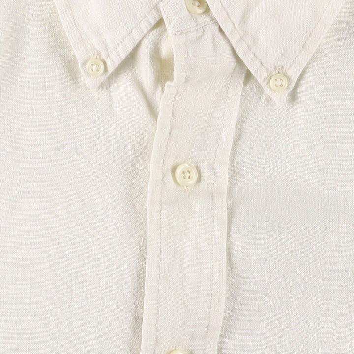 Ralph Lauren BLAIRE short sleeve linen button down shirt, men's XL size linen unbleached Vintage Second Hand