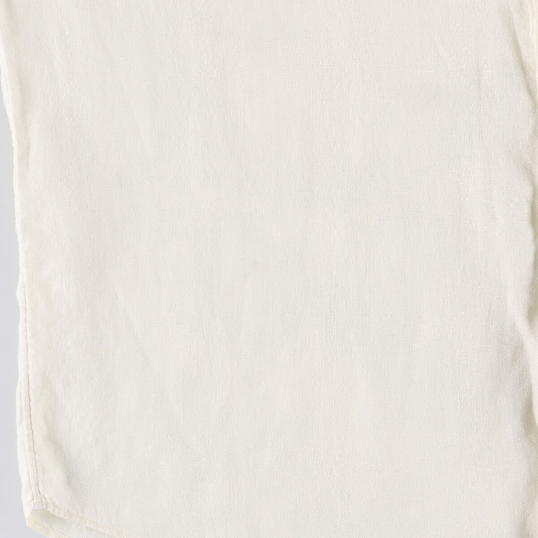 Ralph Lauren BLAIRE short sleeve linen button down shirt, men's XL size linen unbleached Vintage Second Hand