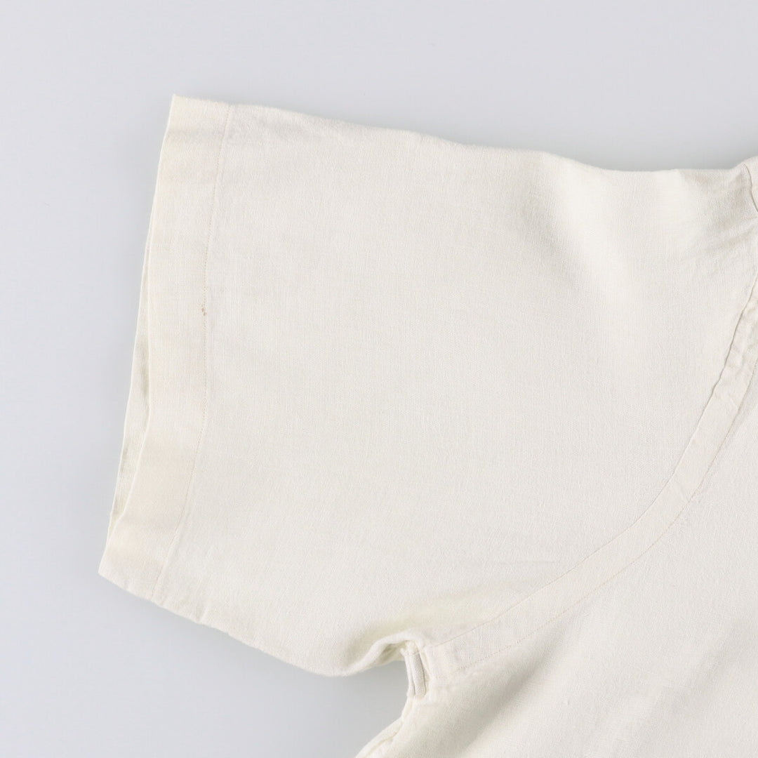 Ralph Lauren BLAIRE short sleeve linen button down shirt, men's XL size linen unbleached Vintage Second Hand
