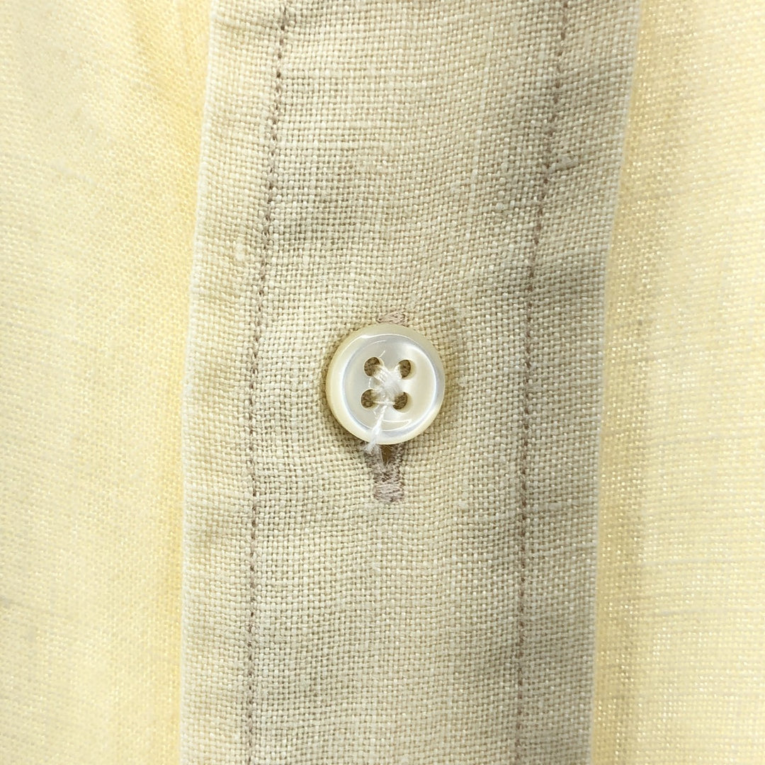Ralph Lauren BLAKE short sleeve linen button down shirt, men's XL size linen ivory Vintage Second Hand