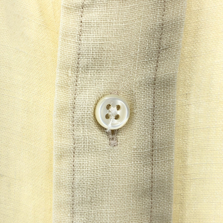 Ralph Lauren BLAKE short sleeve linen button down shirt, men's XL size linen ivory Vintage Second Hand